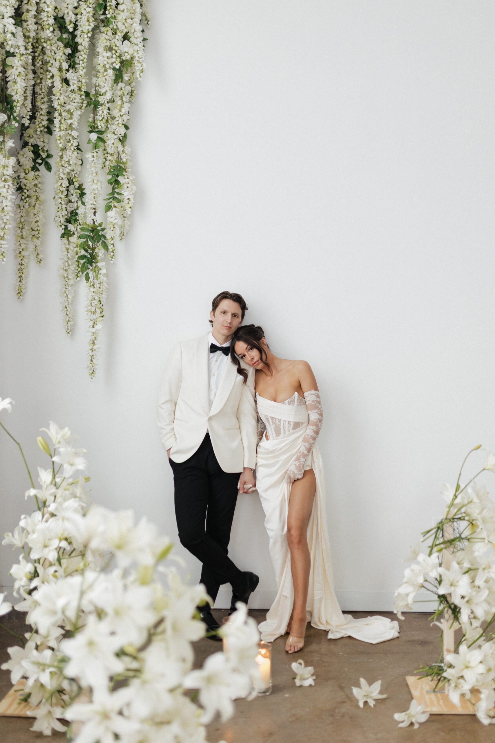 Bride and Groom at Rochester Venue Bloom Studio