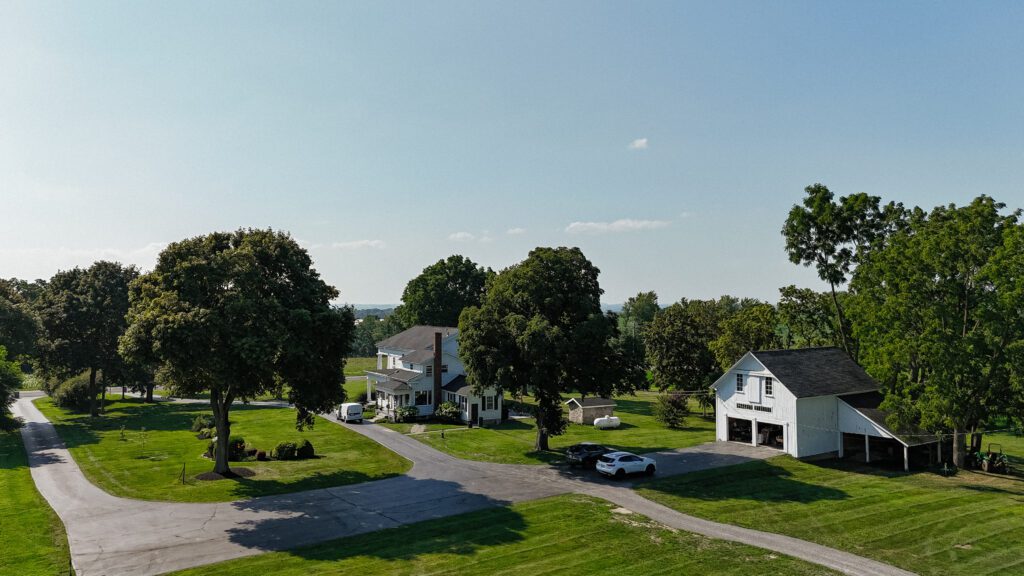 Charming vintage-style estate home at The Wells Estate in Avon, New York, used as a wedding getting-ready space with natural light and timeless design