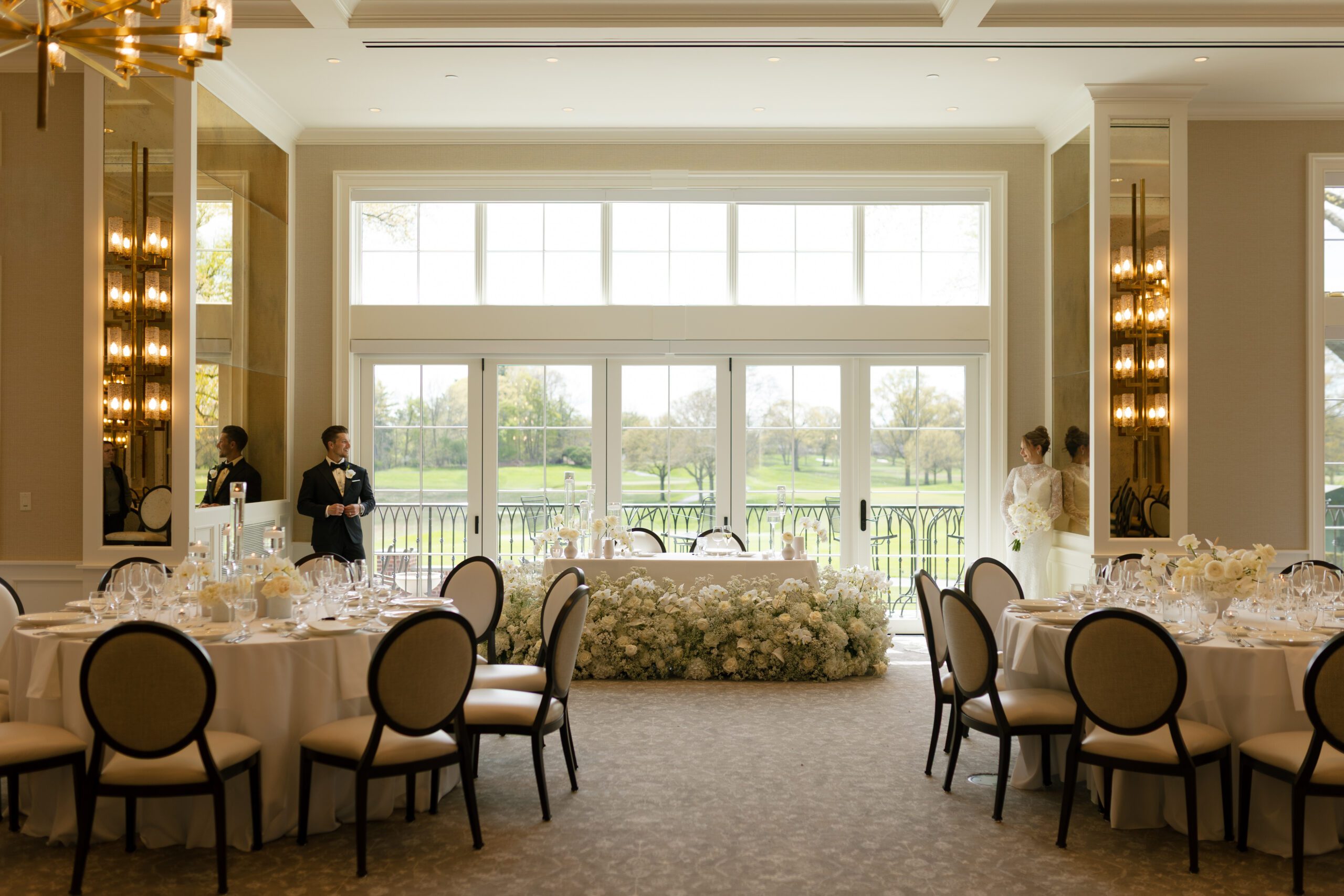 Luxury wedding editorial reception design at Oak Hill Country Club in Rochester, New York photographed by Valerie Marie Photography
